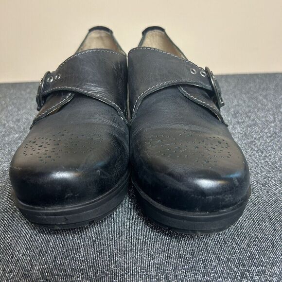 Dromedaries Black Leather Wedge Dark Academia Buckle 41 10.5-11 - Picture 4 of 11